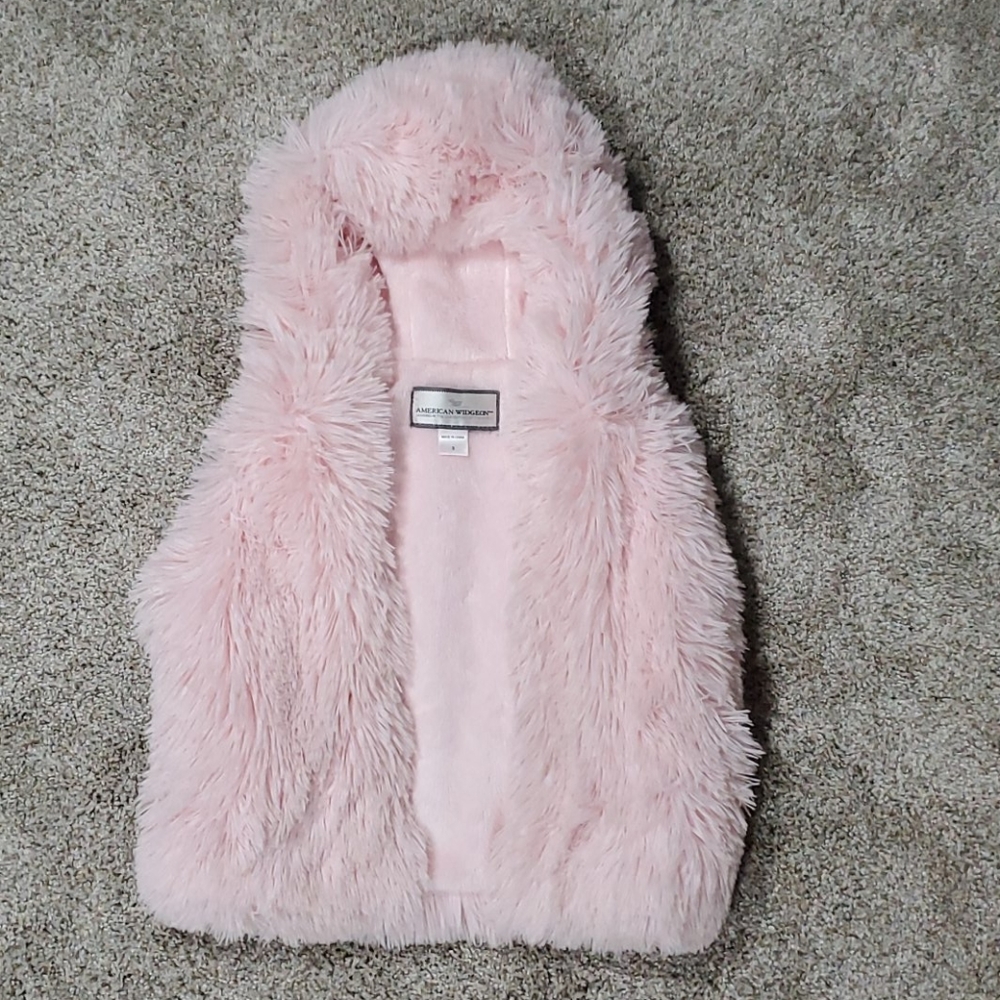 American Widgeon Pink Fluffy Hooded Vest